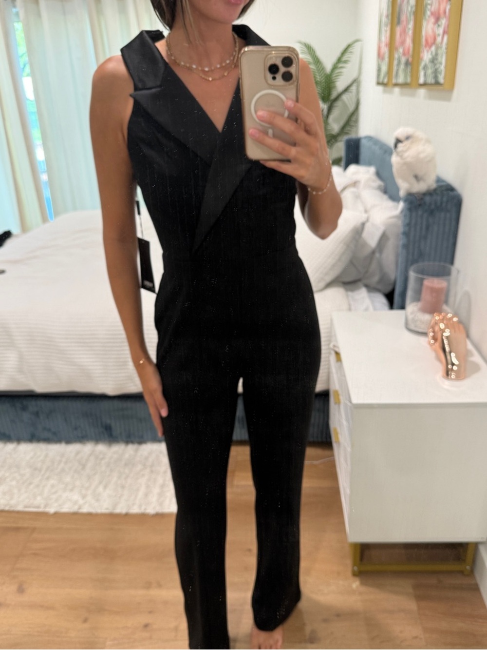 White House Black Market Black Sleeveless Tailored Jumpsuit